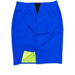Selena Lined Midi Straight Pencil Skirt - Cobalt Blue